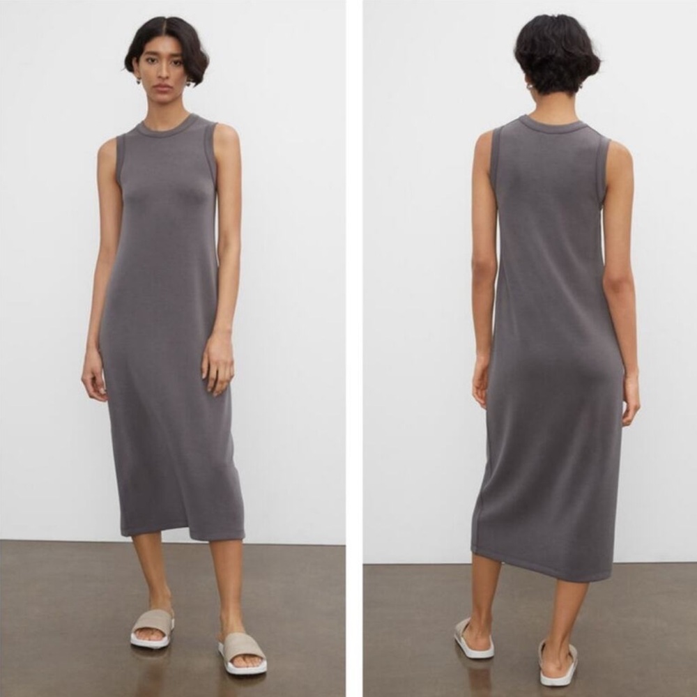 Club Monaco Grey Sleeveless Knit Tank Midi Dress Small